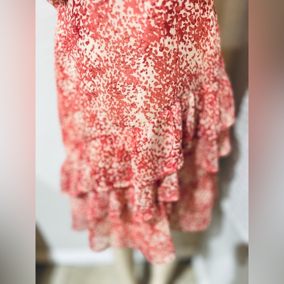 Express Paisley Ruffle Wrap Front Dress - Picture 10 of 13